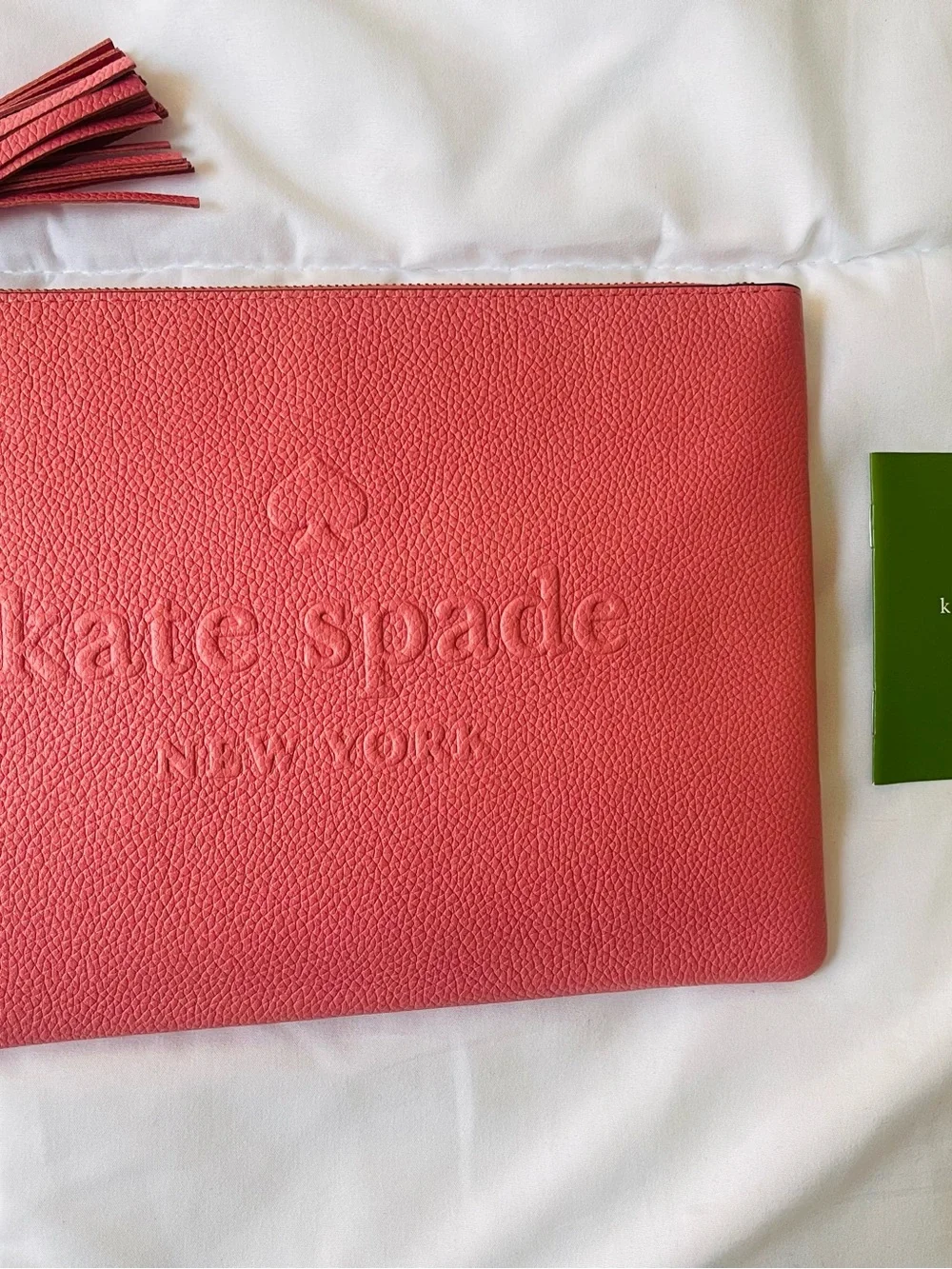 kate spade Coral-Pink Embossed Leather Tablet Sleeve